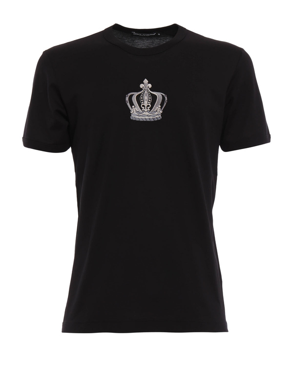 DOLCE & GABBANA: t-shirts - Crown pattern T-shirt