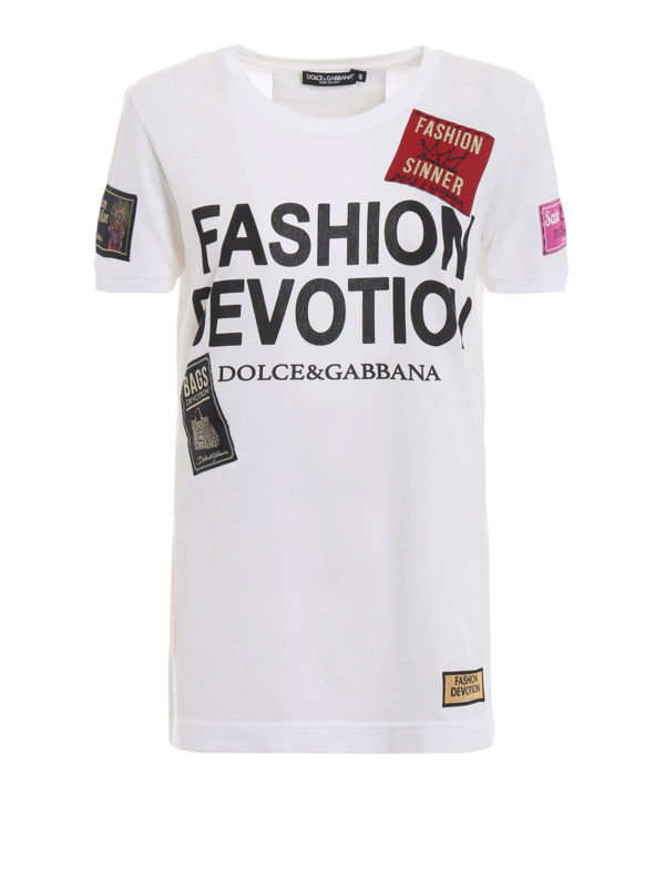 DOLCE & GABBANA: t-shirts - Fashion Devotion basic white Tee
