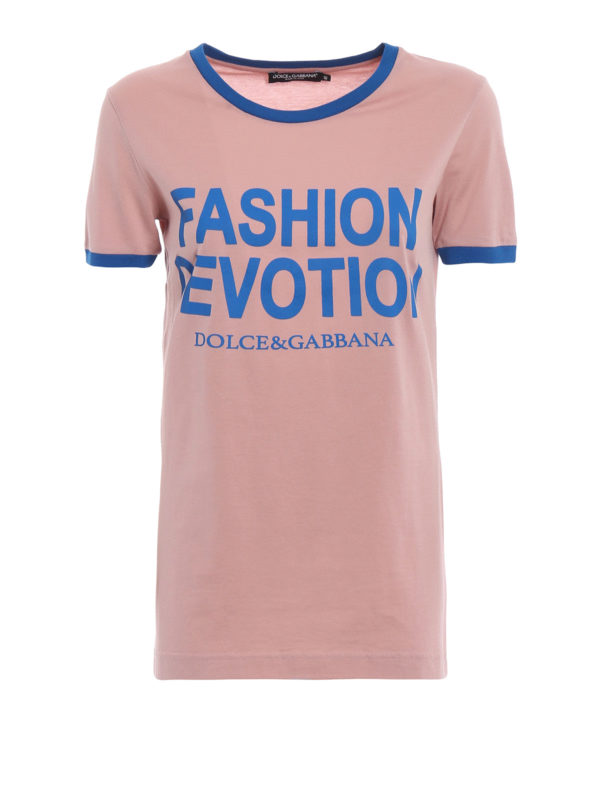 Dolce & Gabbana Fashion Devotion T-shirt - Pink|F8H32TG7QRXF0662