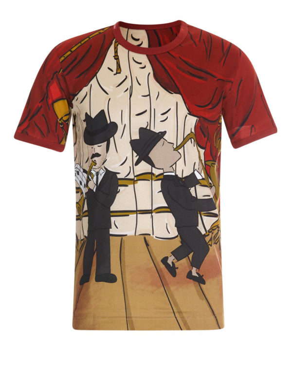 DOLCE & GABBANA: t-shirts - Musicians print cotton T-shirt
