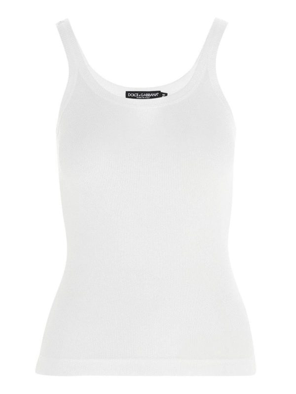 DOLCE & GABBANA: tops & shirts - Ribbed tank top in white