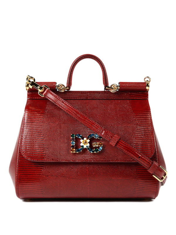 DOLCE & GABBANA: totes bags - Medium Sicily bag with logo patch