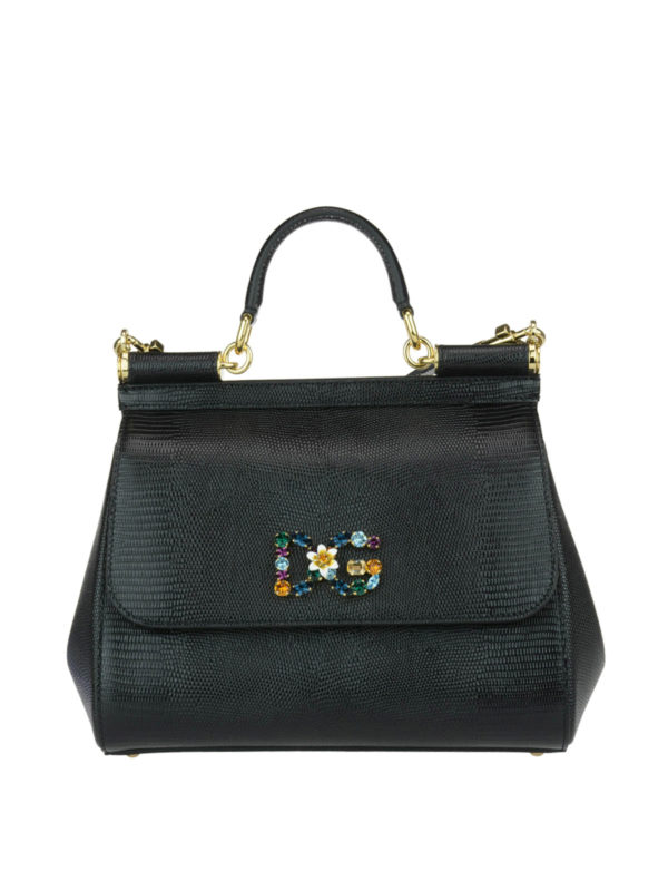 DOLCE & GABBANA: totes bags - Medium Sicily bag with logo patch