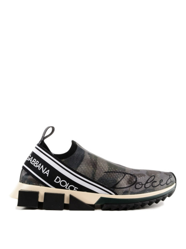 DOLCE & GABBANA: trainers - Sorrento camouflage slip on sneakers