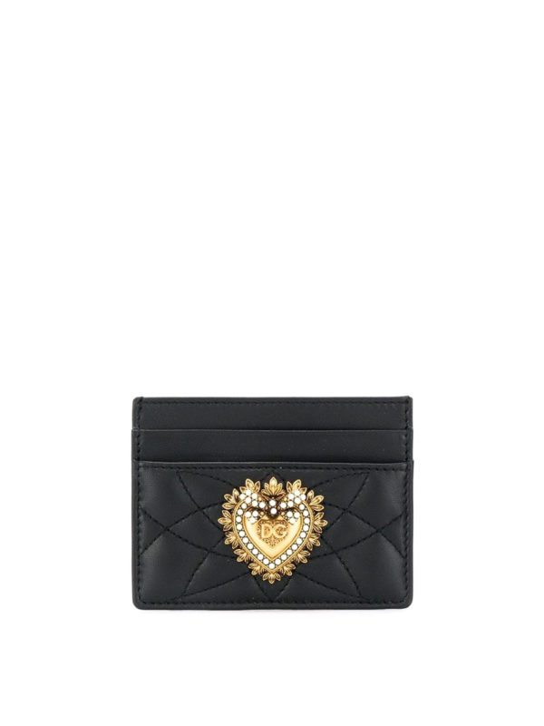 DOLCE & GABBANA: wallets & purses - Devotion matelassé leather cardholder