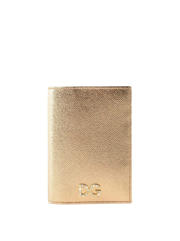 DOLCE & GABBANA: wallets & purses - Laminated Dauphine leather passport case