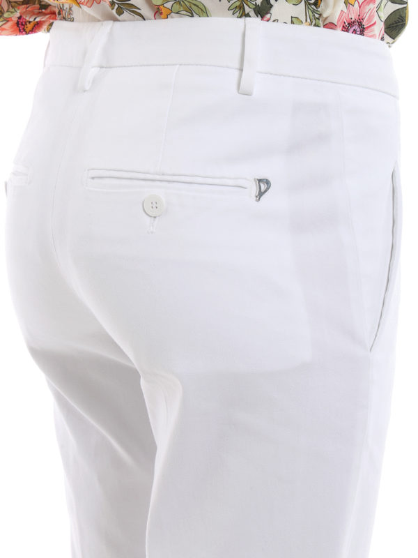 Dondup Perfect white chino trousers with macramé