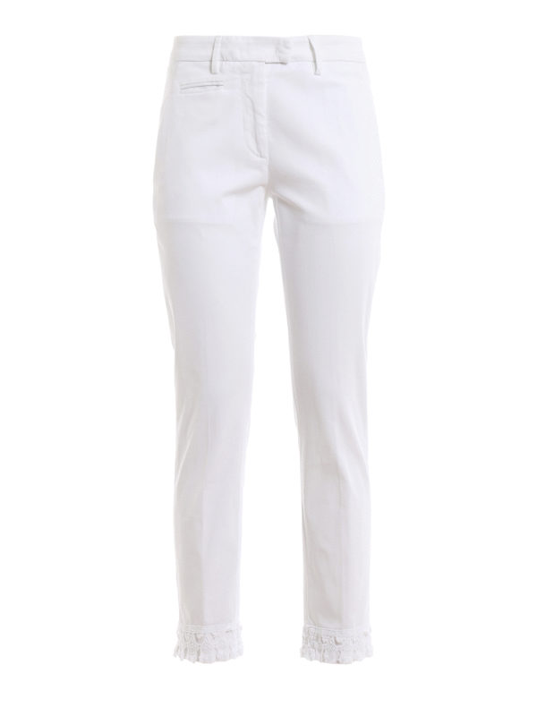 パンツ DONDUP Women Trousers DP066RSE036PTD000 White New York gabardine trousers for women, slim fit, white | PT