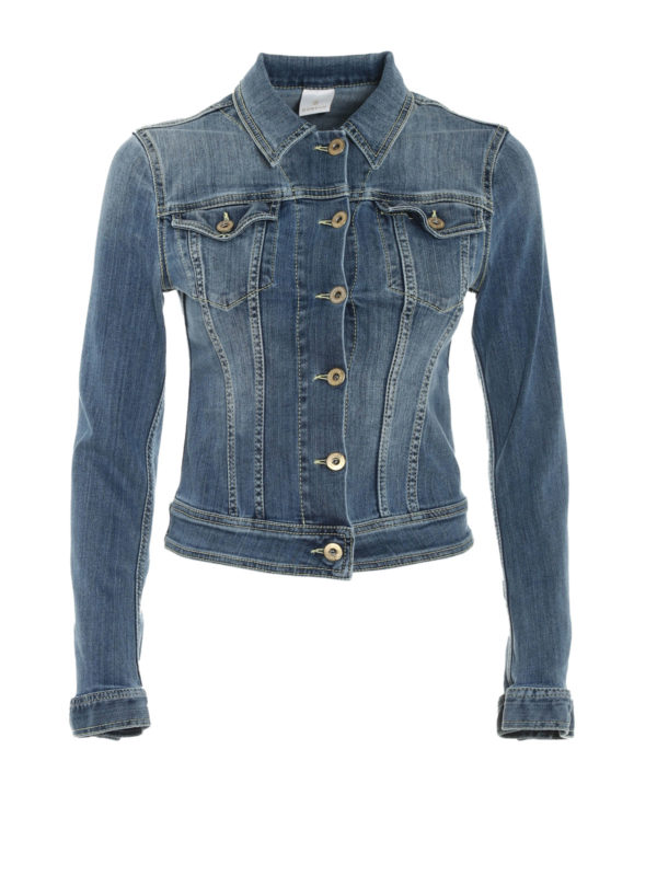 DONDUP: denim jacket - Crop denim jacket