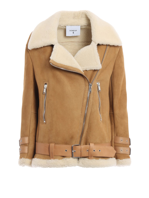DONDUP: Fur & Shearling Coats - Biker shearling coat
