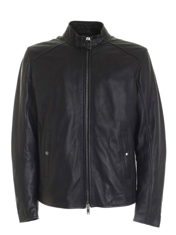 DONDUP: giacche in pelle - Chiodo Biker nero