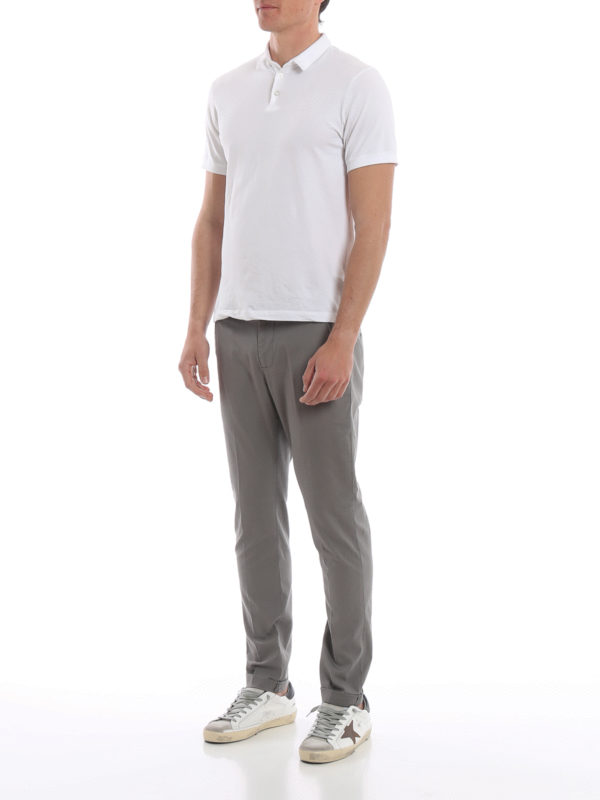 DONDUP: casual trousers online - Gaubert grey cotton blend chino trousers