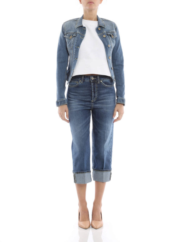 DONDUP: denim jacket online - Crop denim jacket