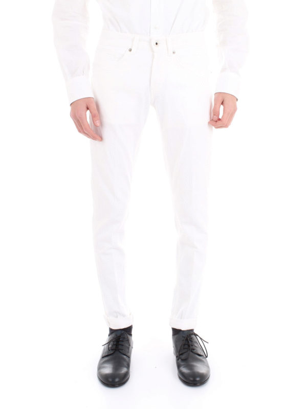 DONDUP: jeans dritti, a sigaretta online - Jeans slim bianchi