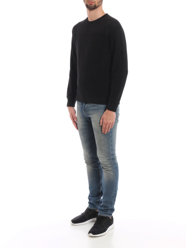 DONDUP: Sweatshirts & Sweaters online - Black cotton inside-out sweatshirt
