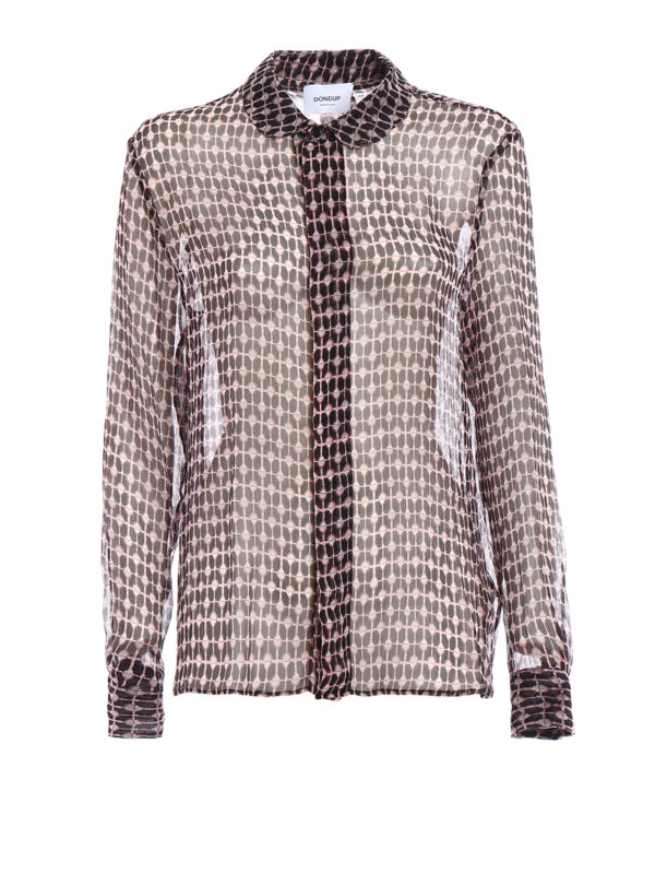 DONDUP: shirts - Sheer patterned silk shirt
