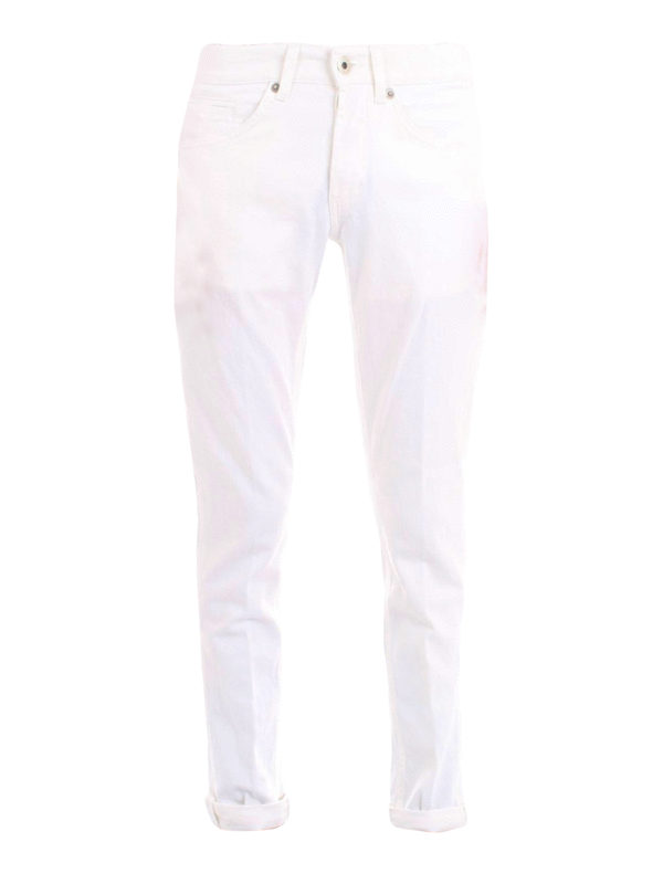 DONDUP: jeans dritti, a sigaretta - Jeans slim bianchi