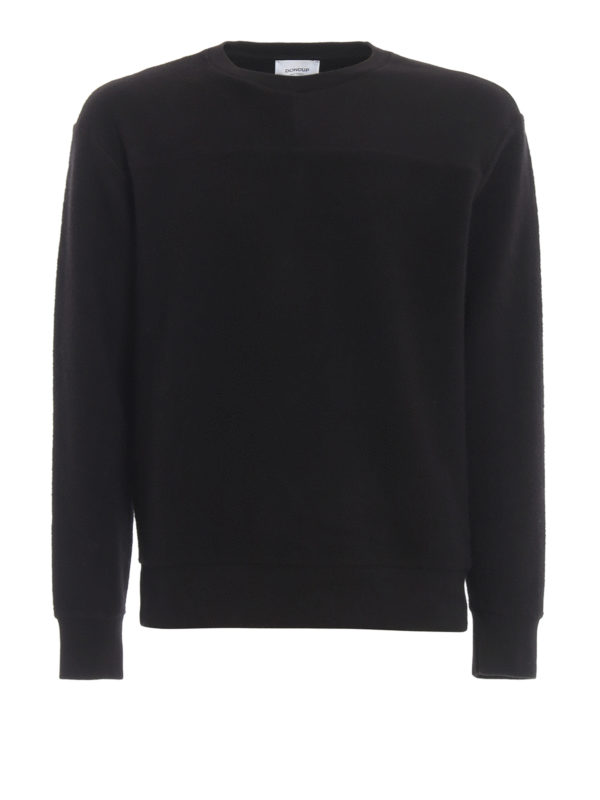 DONDUP: Sweatshirts & Sweaters - Black cotton inside-out sweatshirt