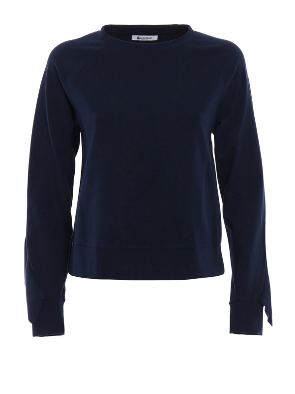 DONDUP: Sweatshirts & Sweaters - Zaffiro ruffled sleeve sweatshirt