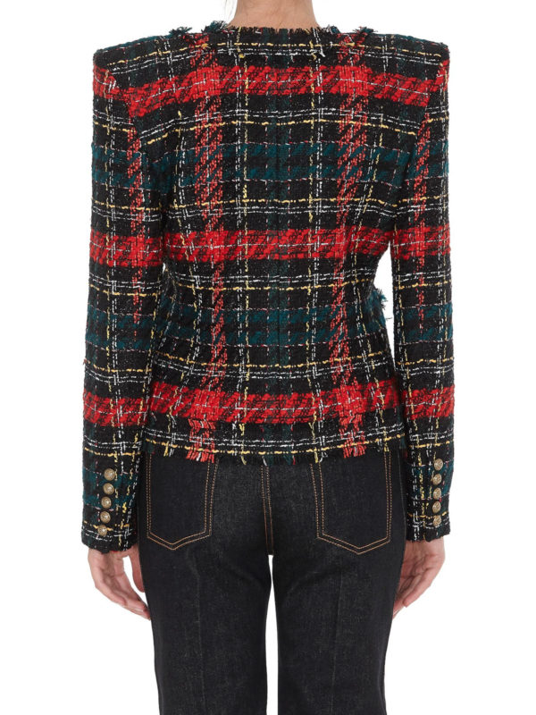 Double-breasted tweed jacket shop online: Balmain