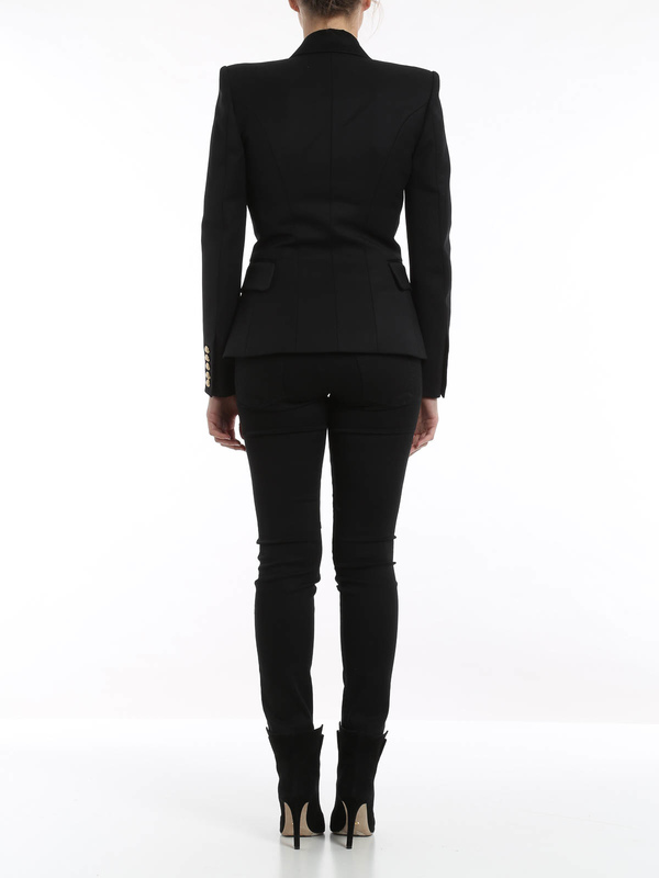 Double breasted wool blazer shop online: Balmain