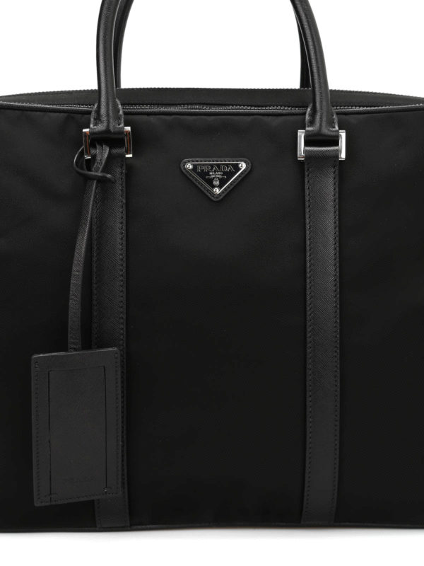 Double zip nylon briefcase shop online: PRADA