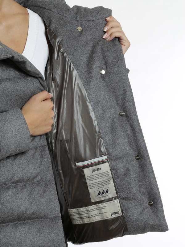 Down jacket with water wool shell