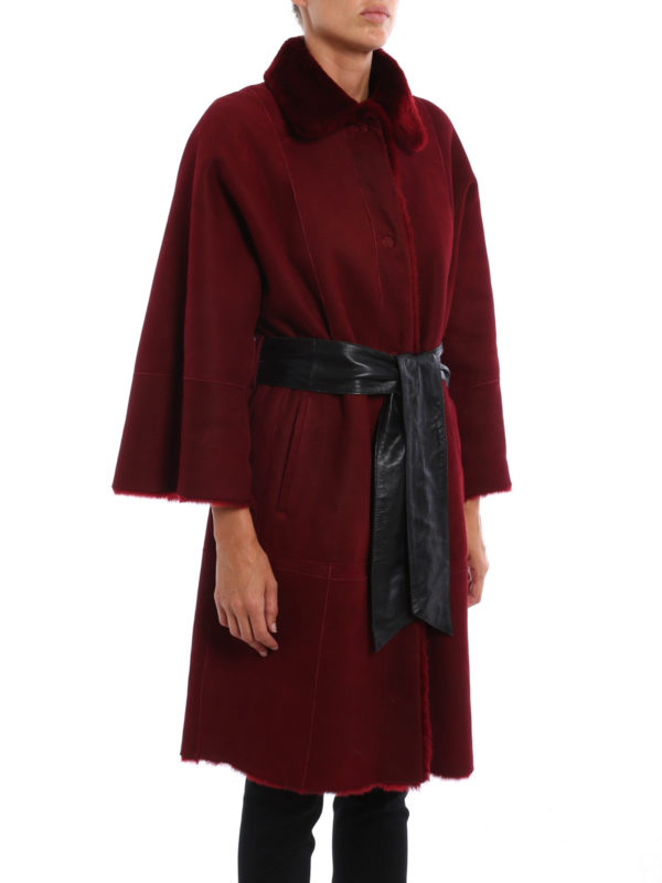 Drome buy online Belted reversible shearling coat