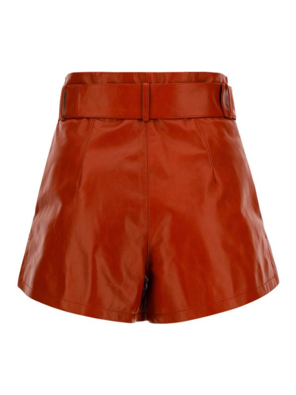 Drome: pantaloni in pelle online - Shorts in nappa con cintura