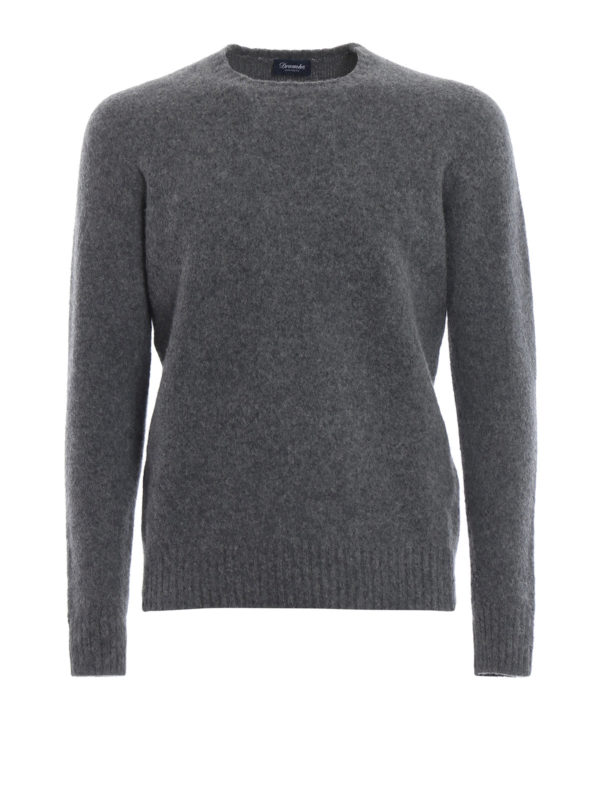 DRUMOHR: crew necks - Grey brushed lambswool sweater