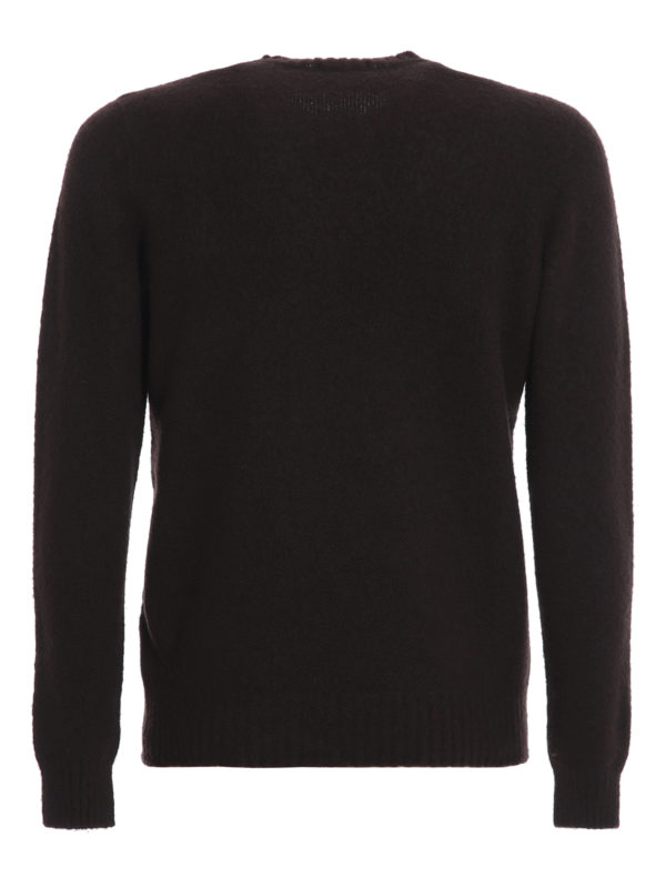 DRUMOHR: Strickpullover mit Rundhalsausschnitt online - Rundhalspullover - Dunkelbraun