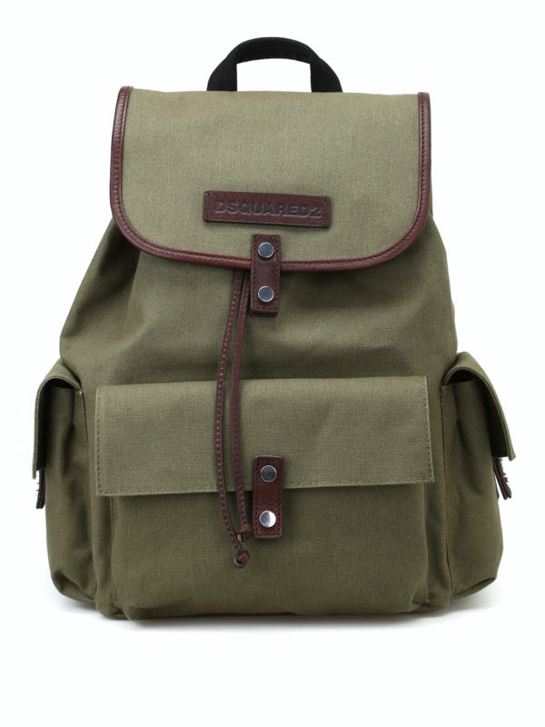 DSQUARED2: backpacks - Bad Scout army green backpack