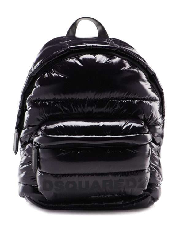DSQUARED2: backpacks - Glossy nylon quilted backpack