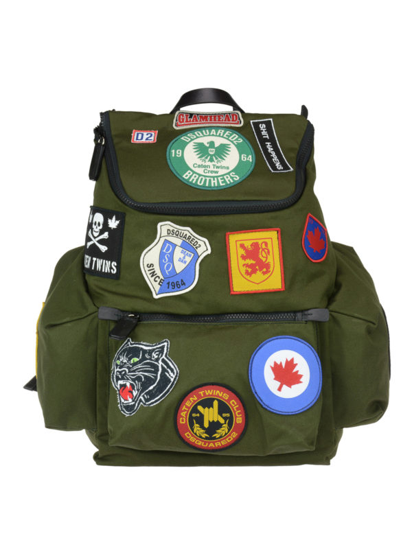DSQUARED2: backpacks - Hiro multi patches fabric backpack