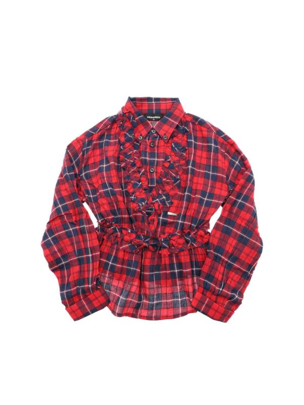 DSQUARED2: bluse - Blusa rossa e blu check