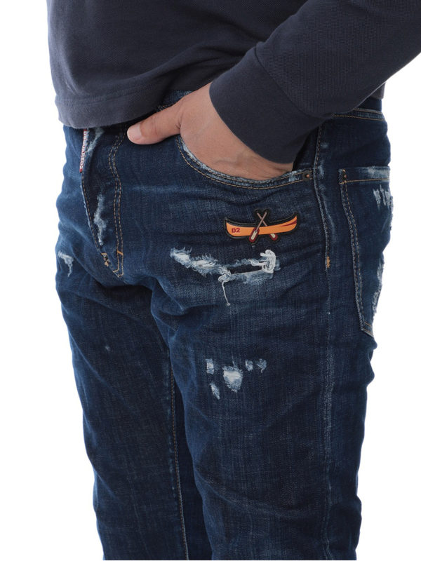 DSQUARED2 buy online Canoe patch faded jeans