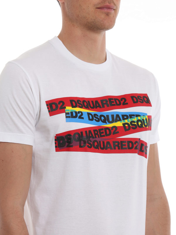 DSQUARED2 buy online Coloured logo stripes basic T-shirt
