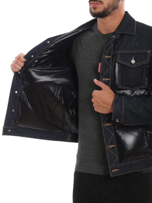DSQUARED2 buy online Denim and nylon puffer jacket