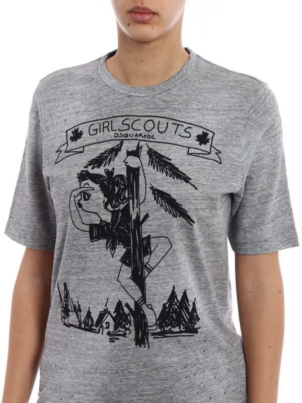 DSQUARED2 buy online Girl Scouts grey melange T-shirt