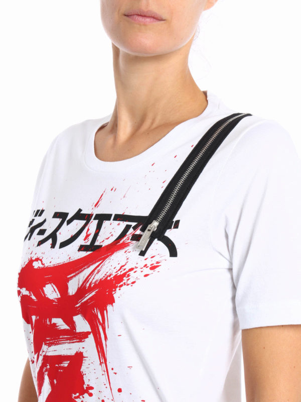 DSQUARED2 buy online T-shirt stampa giapponese e zip
