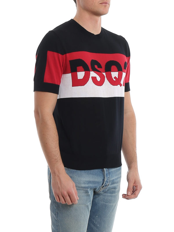 Crew necks Dsquared2 - Logo intarsia short sleeved crewneck -  S74HA1071S16986961