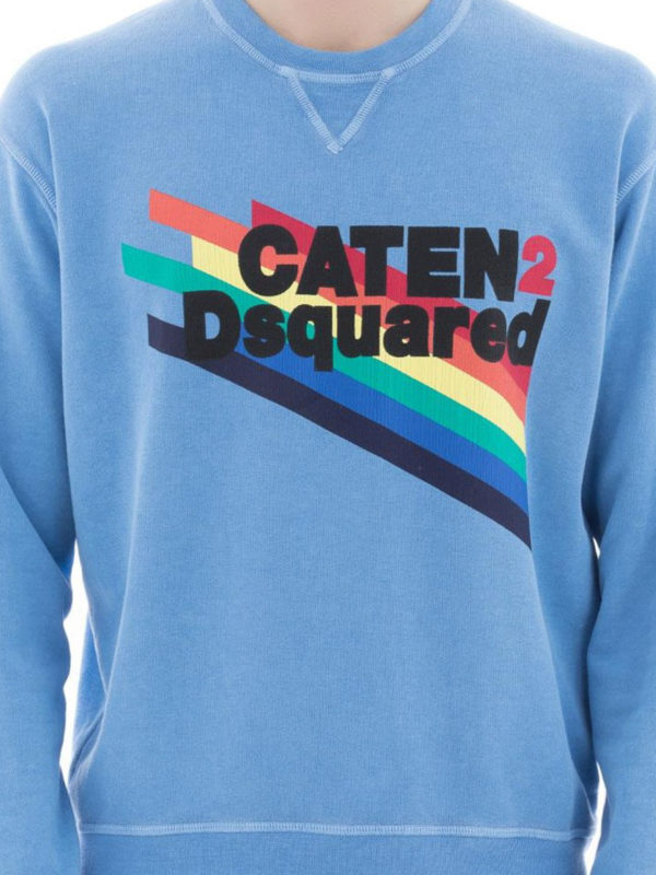سویشرت Dsquared2 - Rainbow logo light blue sweatshirt - S71GU0219S25030519