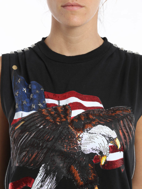 DSQUARED2 buy online Rhinestone Eagle Icon tank top