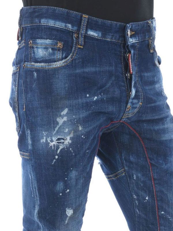 DSQUARED2 buy online Tidy Biker jeans with red stitchings