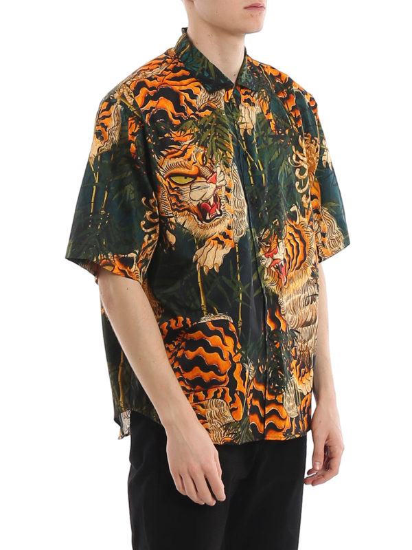 DSQUARED2 buy online Tiger Bamboo printed poplin shirt