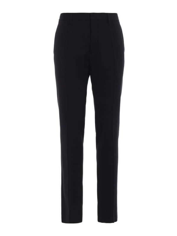 DSQUARED2: casual trousers - Black twill wool chino trousers