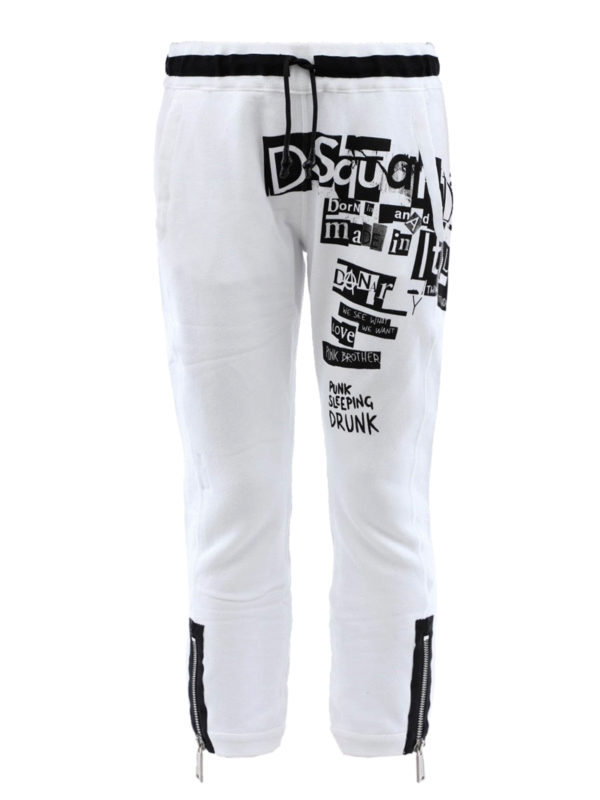 DSQUARED2: casual trousers - Logo print jogging pants