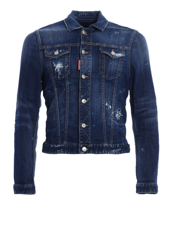 DSQUARED2: denim jacket - Distressed denim jacket