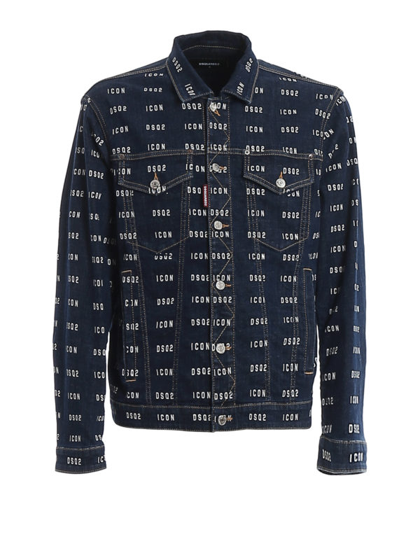 DSQUARED2: denim jacket - Icon print denim jacket
