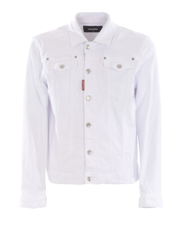 DSQUARED2: Jeansjacken - Jeansjacke - Weiß